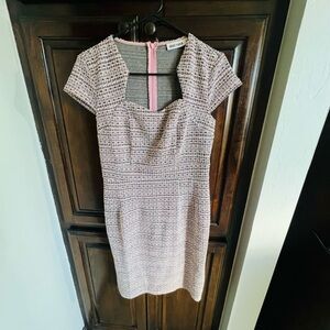 Grace Karin Tweed Dress Pink Short Sleeve Sheath Career Dress medium